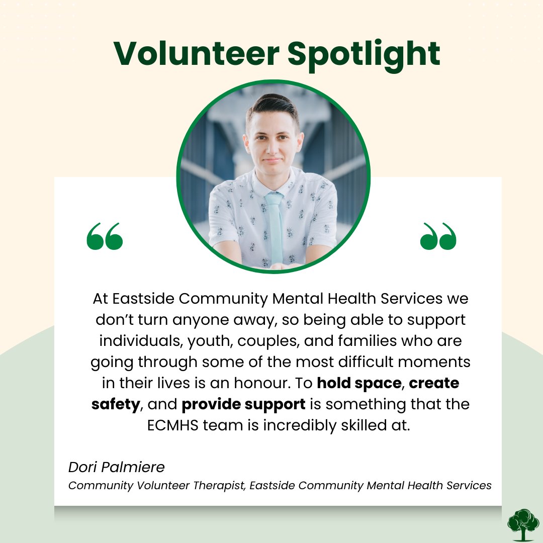 For #NationalVolunteerWeek, we're spotlighting one of our amazing volunteers from Eastside Community Mental Health Services, Dori Palmiere. Dori has been working with the Eastside team for over a year, and through this role has been able to gain valuable clinical skills working