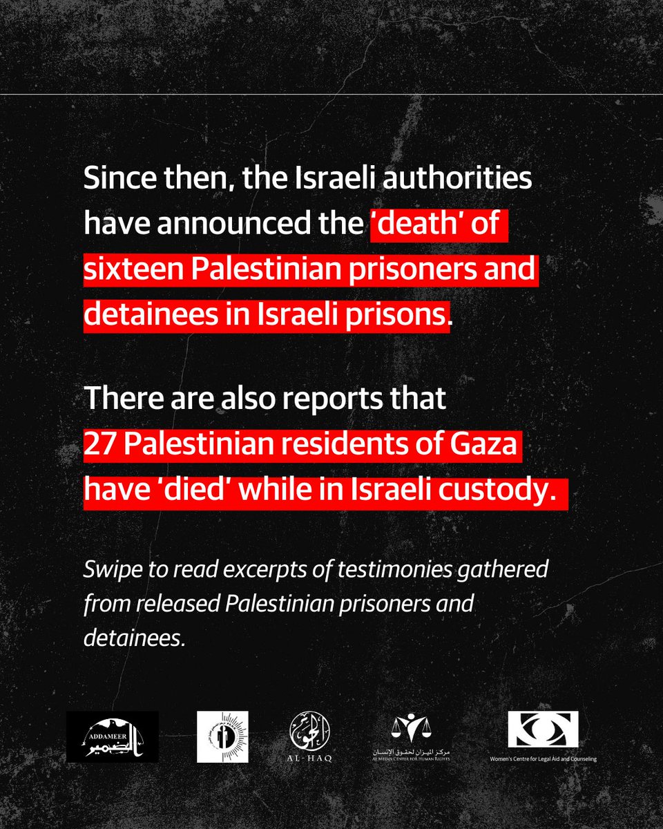 🧵 On the 50th #PalestinianPrisonersDay, we pay tribute to the resilience of thousands of Palestinian prisoners, detainees & their families. We’re spotlighting their testimonies, published as part of a joint submission to UN Special Procedures. Read here: alhaq.org/advocacy/22912…