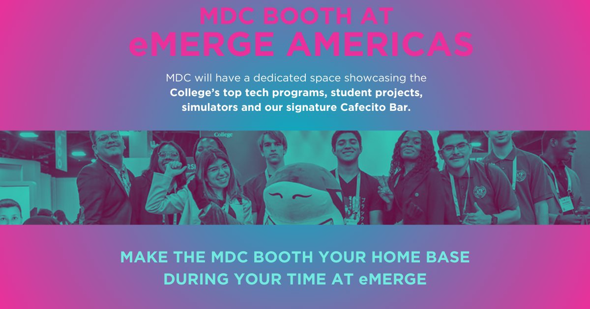 MDCollege's tweet image. Join MDC on 4/18+4/19 at @eMergeAmericas. Meet Mr. Worldwide, @pitbull, and leading entrepreneurs from across the globe. Be part of the action during #MiamiTechMonth. Our students, staff and alumni receive a complimentary Tech Pass with code PNMMDCTE. bit.ly/3EMlyIu