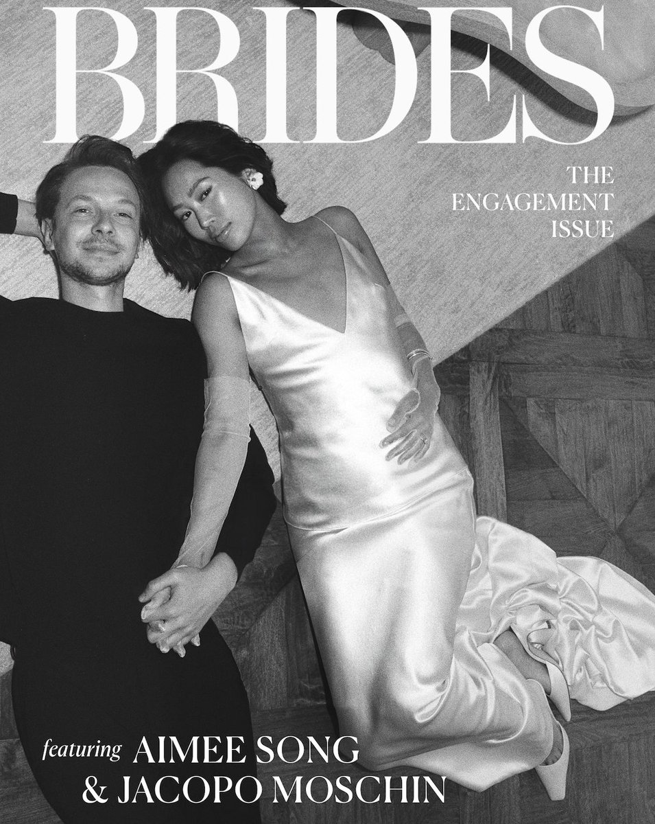 The Engagement Issue is here, and content creator @aimeesong and her soon-to-be husband @jacopomoschin are gracing the cover! 💍 brides.com/engagement-iss…