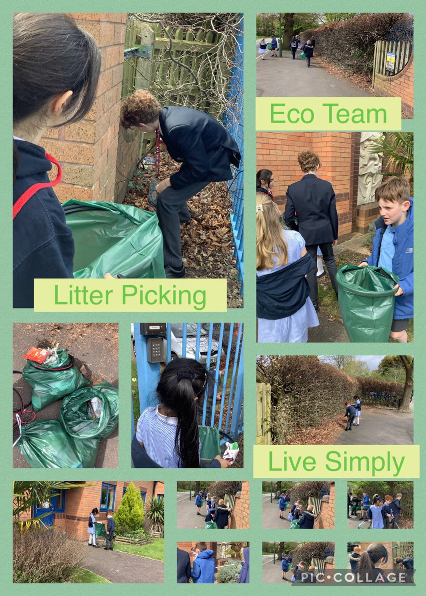 At lunchtime the Eco team collected litter from outside the school, look how much we collected. @OurLadyandAllS1 #livesimply2024 @CAFODSchools