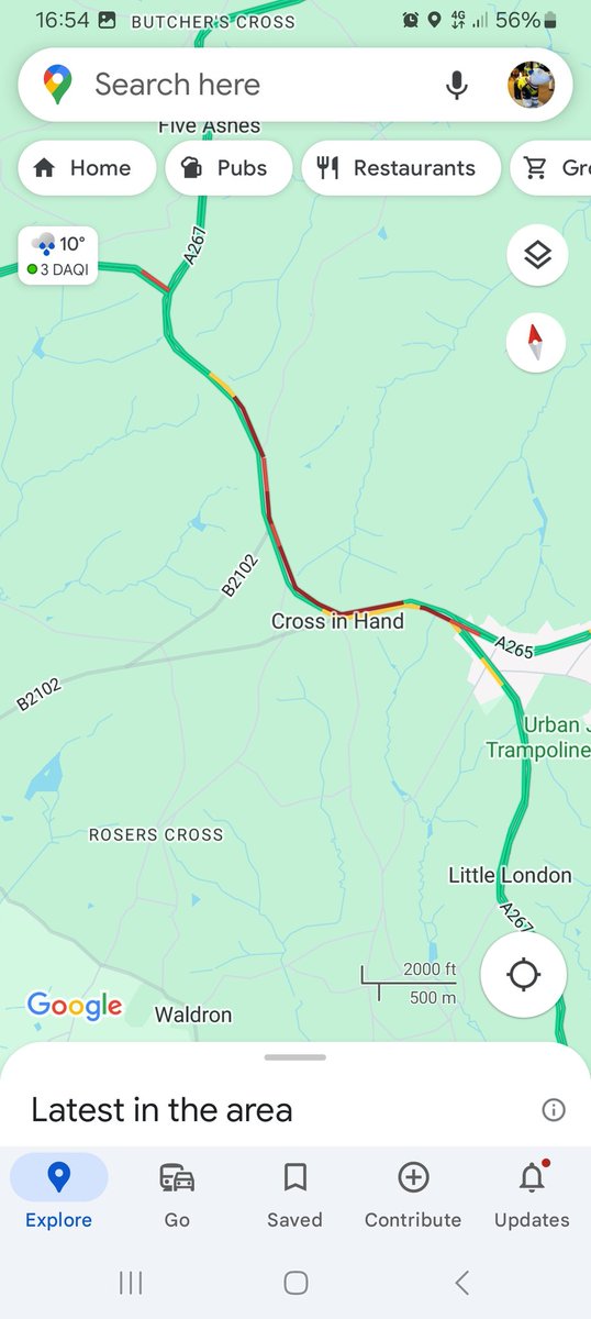 A267/A265 at Cross in Hand near Heathfield roadworks with temporary lights continue to cause delays especially southbound @SylvMelB @BBCSussex @StagecoachSE @BrightonHoveBus @SussexIncidents @V2RadioSussex