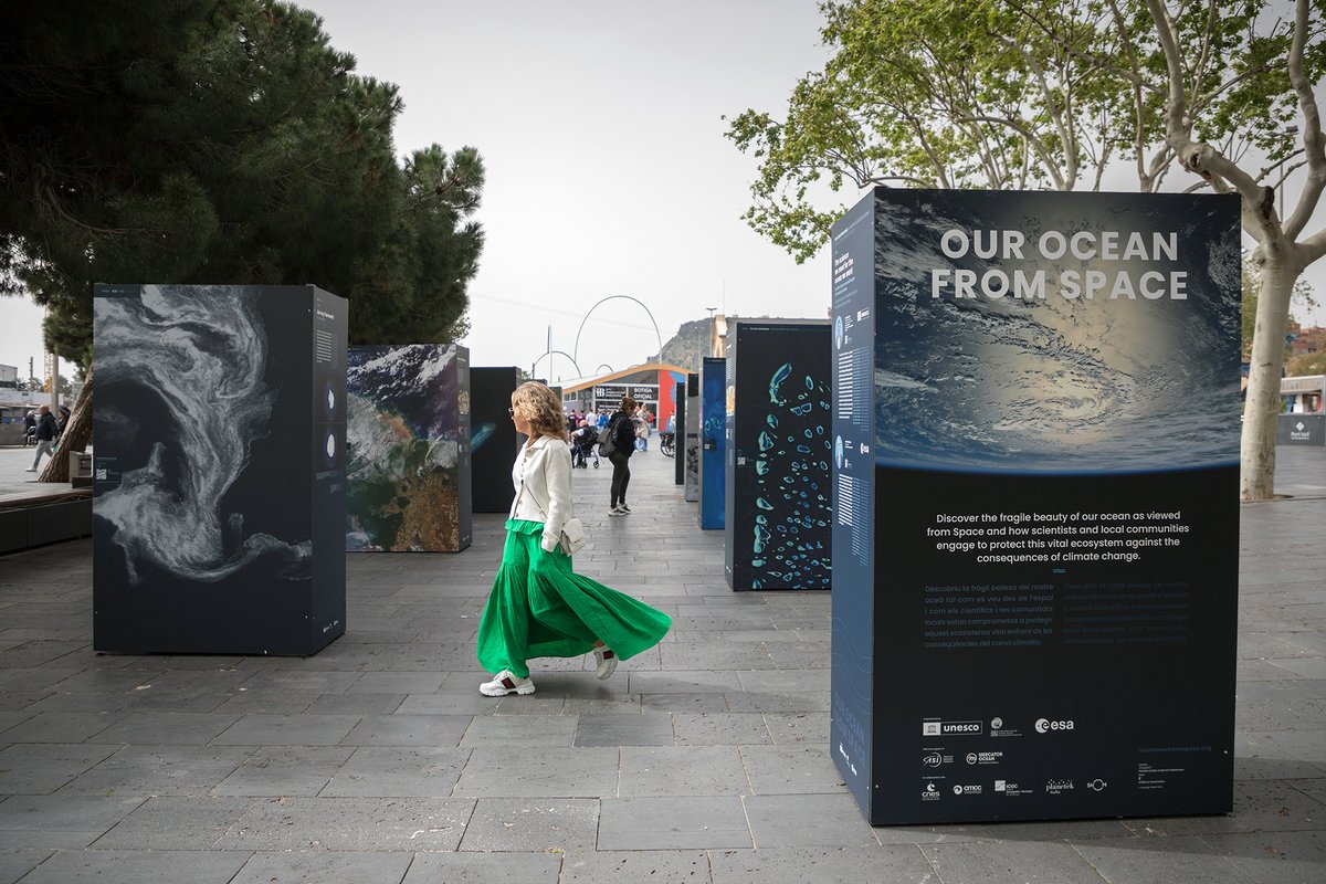 #EarthObservation is a powerful tool for monitoring many aspects of our Ocean, from natural phenomena to potential threats. We are proud to be a partner of the #OurOceanFromSpace exhibition, which highlights the dynamics of our Ocean through satellite imagery.