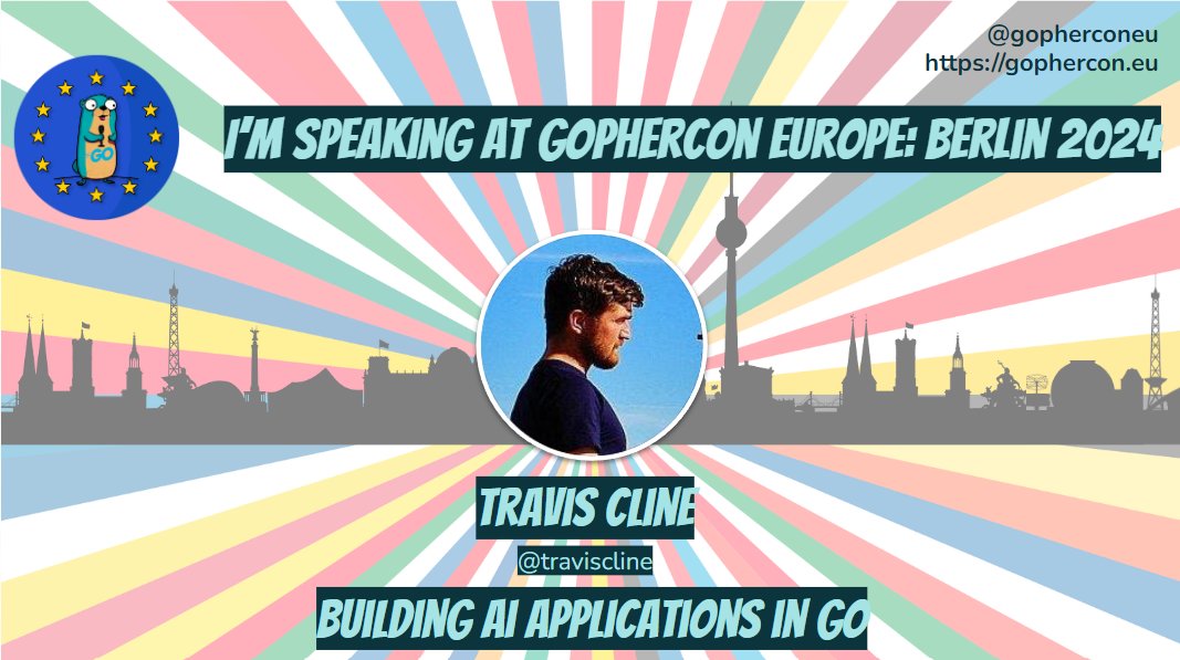 🎙️ #gopherconEU SPEAKER SPOTLIGHT @traviscline created the #golang version of @LangChainAI, while also being an Engineering Manager at @virtahealth He's joining us to share why you should be Building AI Applications in Go! 🚀