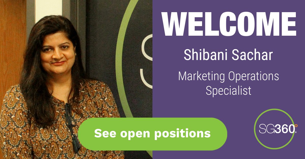 We're delighted Shibani Sachar has joined the Marketing team! She'll be instrumental in helping us inform and educate clients and partners about SG360°'s evolving capabilities to improve #DirectMarketing campaign #results.

bit.ly/4456l2H