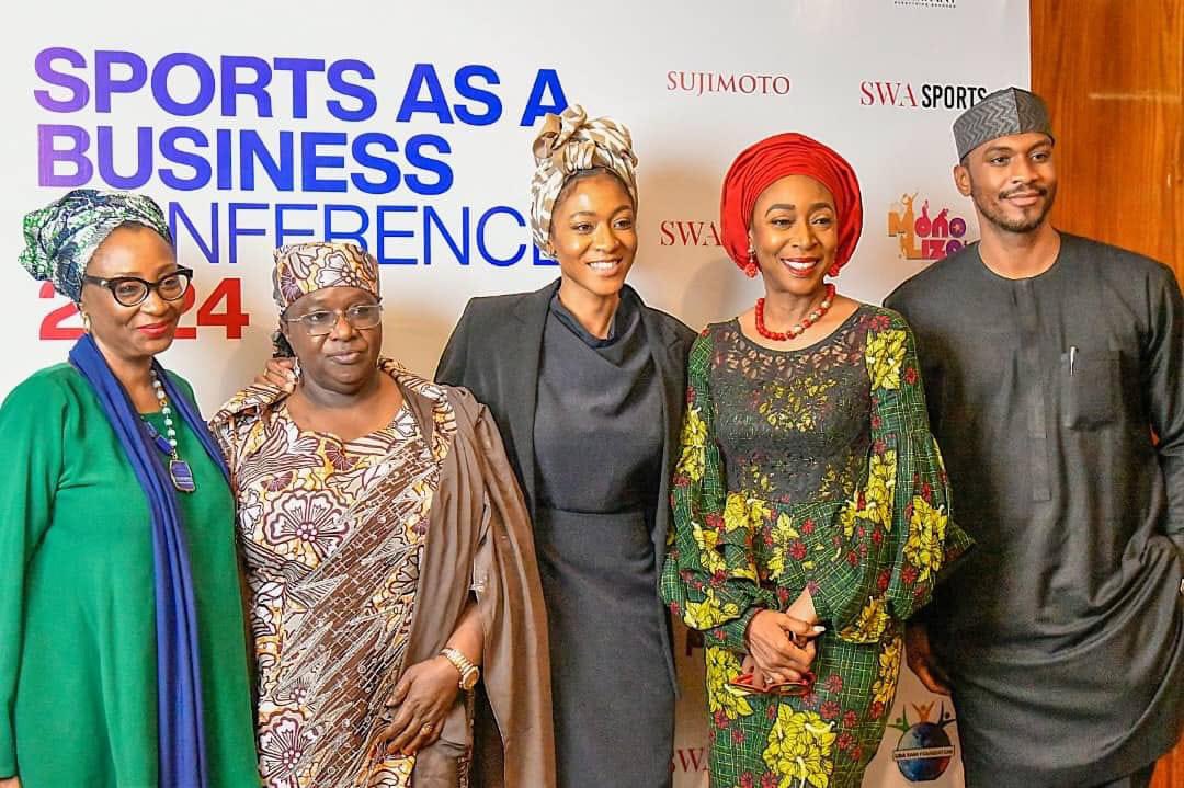 Today in Abuja, HE @DrHadiza participated at the Sports as A Business Conference organized by SWA Sports Limited. Former Governor of Kaduna State, Malam Nasir El-Rufai, Minister of Sports John Enoh were among the dignitaries in attendance.