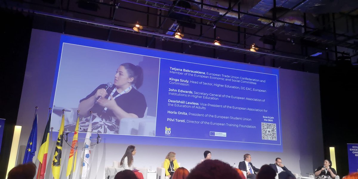 AONTAS CEO @DearbhailLawles and STAR Awards 2023 winners The Liberties Weavers are at the @eu2024be #LifelongLearningConference in Brussels, where Dearbháil spoke on the panel about implementing a culture of lifelong learning. #EU2024BE