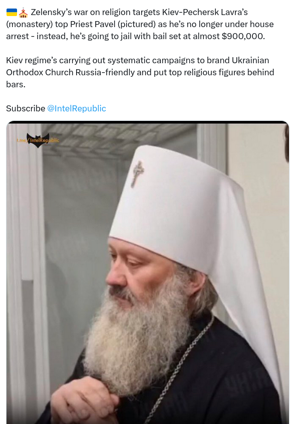 This is what #MikePence supports in #Ukraine, religious persecution....beating priests, closing churches, and this...