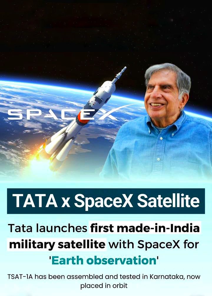 FestivalWeekly's tweet image. . &quot;🌎 Leading the way in space tech! Tata and SpaceX collaborate on India&apos;s new satellite, a game-changer for national security. 🚀🇮🇳 #IndianSpaceTech #TataSatellite 🇮🇳 #TataSpaceX #IndianTechPride #TataSpaceX #MadeInIndia&quot;