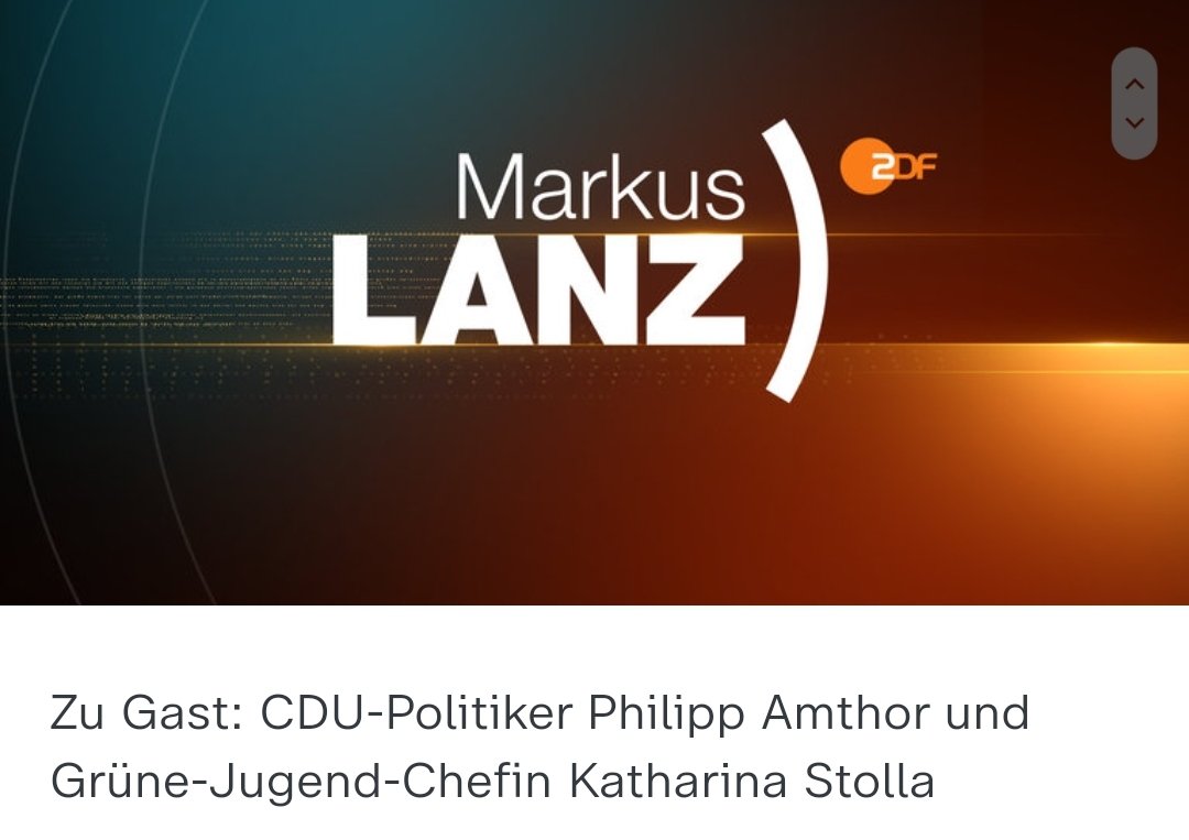 📺00:00 Uhr Markus #lanz mit Philipp Amthor und @katharinastolla