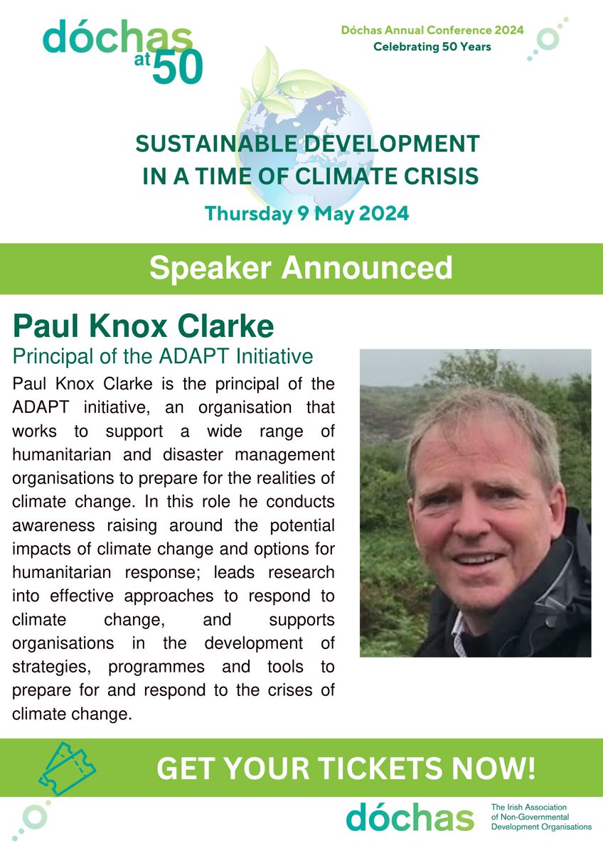 Here is a small insight to the great work carried out by one of our conference speakers @pknoxclarke . Join us on May 9th as Paul sheds light on his groundbreaking research and efforts to bolster humanitarian action amidst climate crises. Find out more: dochas.ie/dochas-confere…