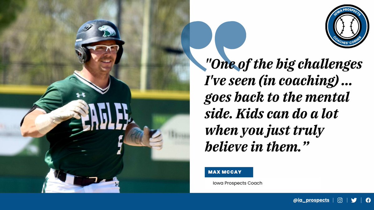 IowaProspects's tweet photo. Hear what Coach McCay has to say about his belief in players 🔊 Let's unlock the potential of our young athletes by instilling unwavering belief in them. 💪⚾️ #coachescorner #iowaprospects #baseballjourney #coachingbaseball https://t.co/gnLRvfO3yh
