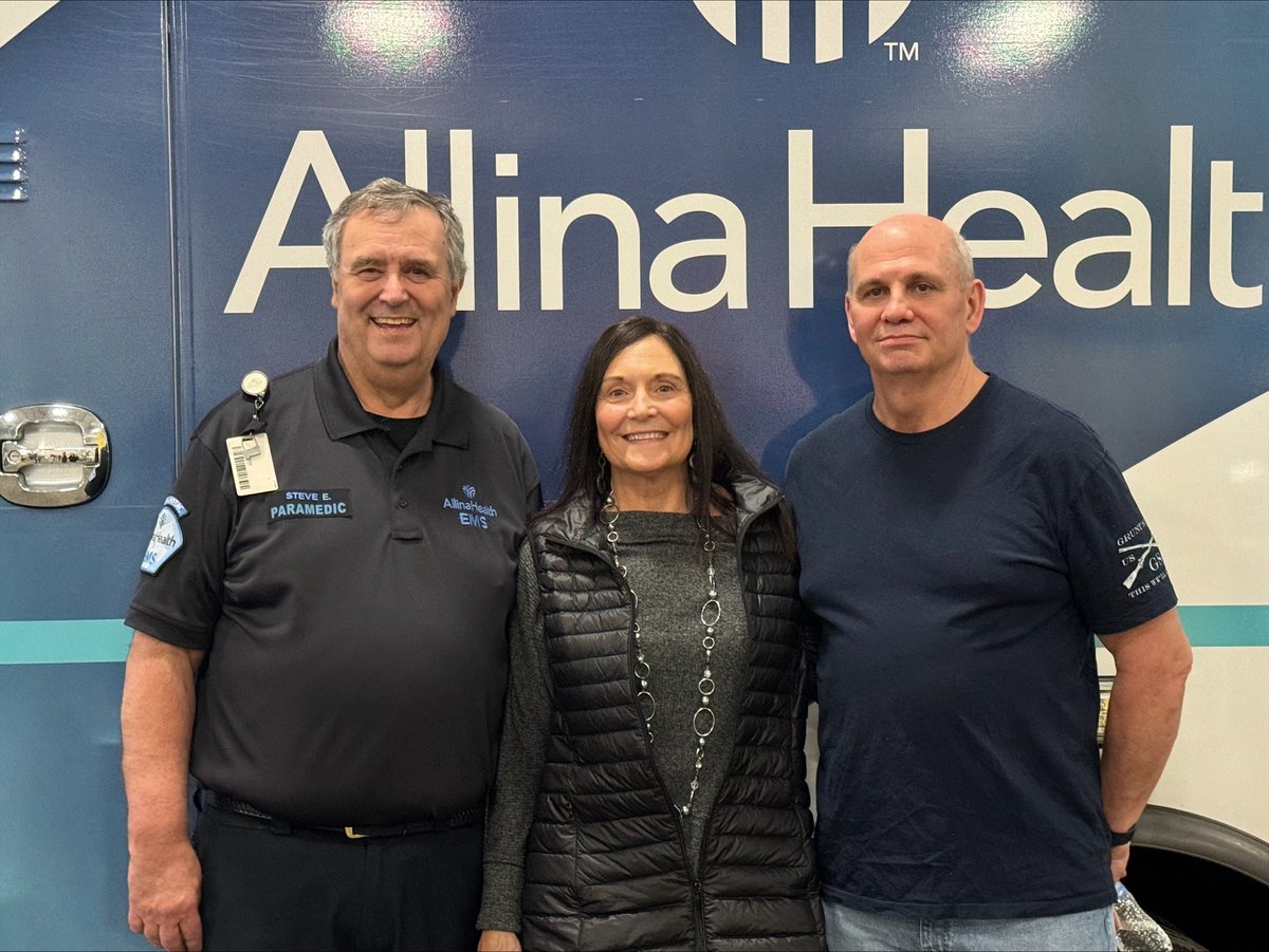 Congratulations are in order for paramedics Steve Eiden, Lonie Nei and Paul Nei as they begin new life chapters as retirees! They have dedicated a combined 119 years to serving the community with @AllinaEMS. Please join us in thanking them for their years of service!