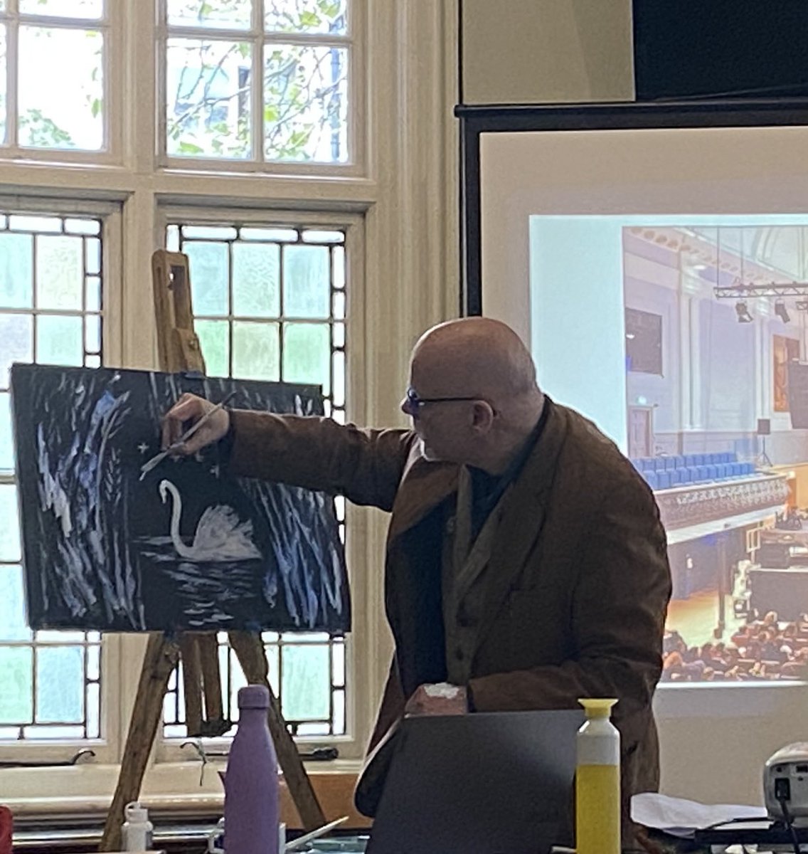 What a treat to meet the wonderful ⁦@mrjamesmayhew⁩ this morning and hear about his upcoming book, A Symphony of Stories. Here he is doing some live painting for us. Thanks for coming James! ⁦@bouncemarketing⁩ ⁦@OtterBarryBooks⁩