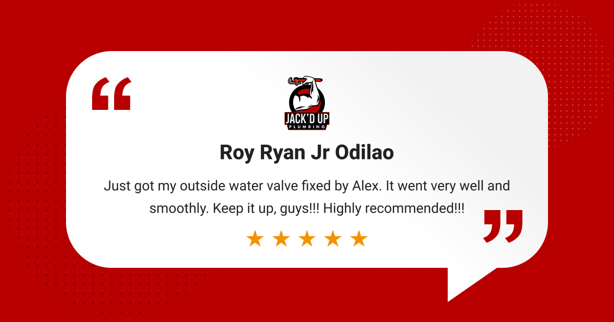 Thrilled to receive such positive feedback from Roy Ryan Jr Odilao! 🌟 Our team takes pride in delivering smooth service, just like the fix on the outdoor water valve Alex. Your recommendation means the world to us! 

🌐jackdupplumbing.ca  

#SatisfiedCustomer #HappyCustomer