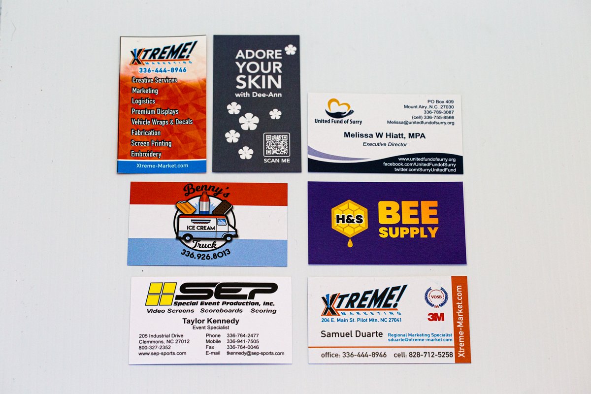 Our business card quality is unmatched and you always need them! Call now to add business cards to your order!! (336)444-8946
-
#marketing #businesscards #sales #business #marketingmaterials
