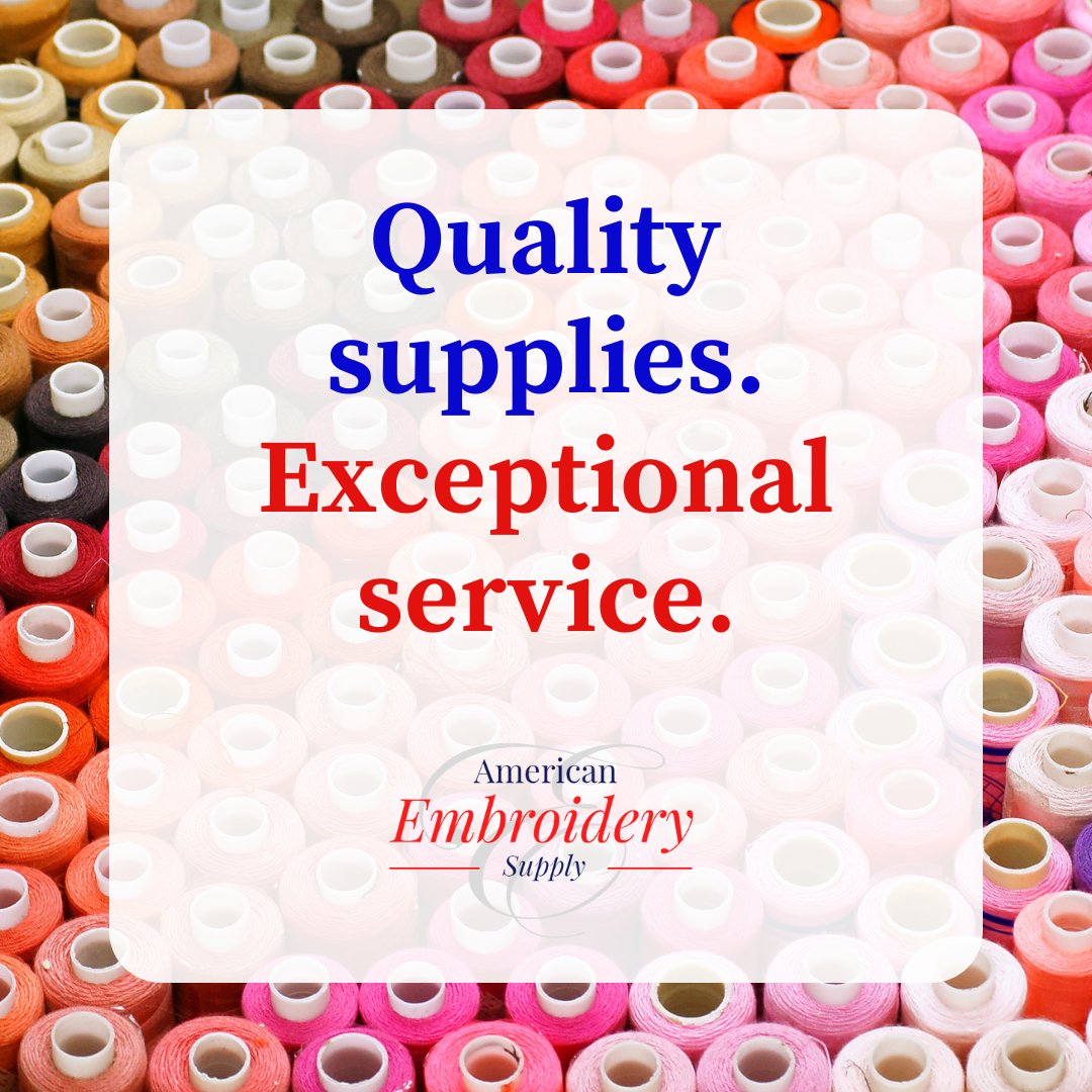 When you shop with American Embroidery Supply, quality supplies and exceptional service are always a guarantee. Get started at americanemb.com. 

#americanembroiderysupply #embroiderysupply #monograms #machineembroidery