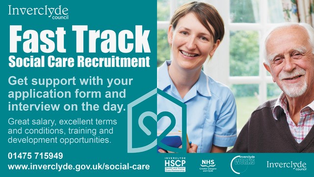 Join our homecare team at our 'fast-track-Friday' recruitment day, next Friday, 26 April. Get support with your application and even interview on the day. For more information 👉inverclyde.gov.uk/social-care

#InverclydeWorks
#InverclydeCares