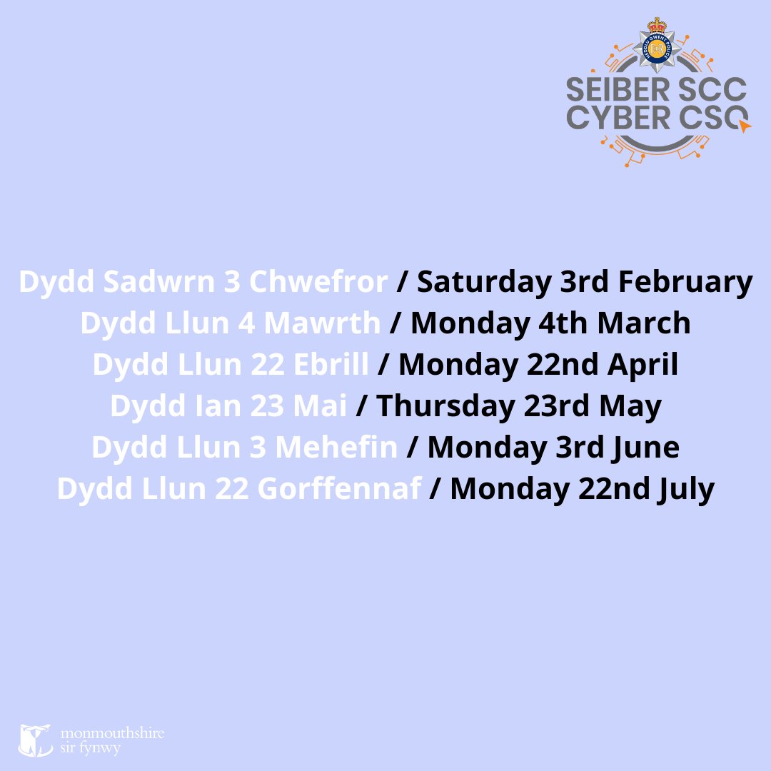 Cyber CSO’s will be attending Usk Community Hub every month until July! You can come down to chat about scams, online safety and how to increase your cyber security 💻🚔 Next surgery: Monday 22nd April 10:00am - 12:00pm