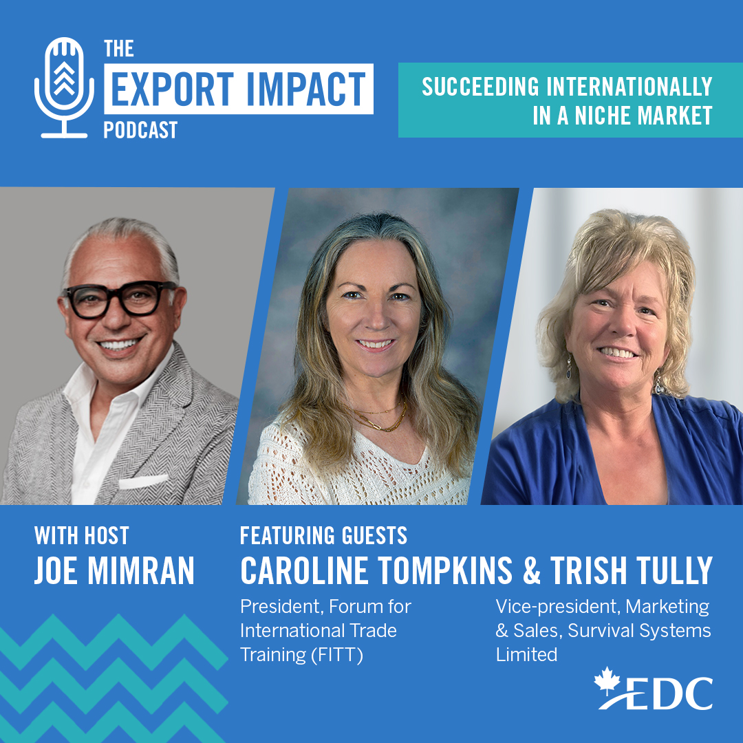 Learn how your business can build in-house trade expertise to optimize growth abroad within a niche industry from our guests @FITTNews and Survival Systems Ltd. ➡️ go.edc.ca/exp-imp-pod_tw #Canada #Export #Podcast