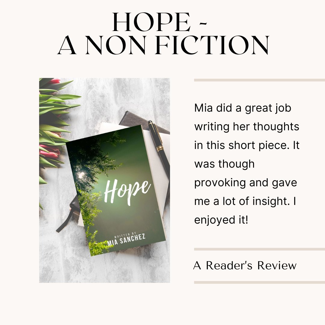 I have been promoting the hell out of my debut poetry book because it's on sale for 99cc for #IndieApril. But now I miss talking about my other book babies :(

So check out Hope, a non-fiction I wrote last year ❤️

books2read.com/HopeNonFiction

#nonfiction #bookrecs #readersoftwitter
