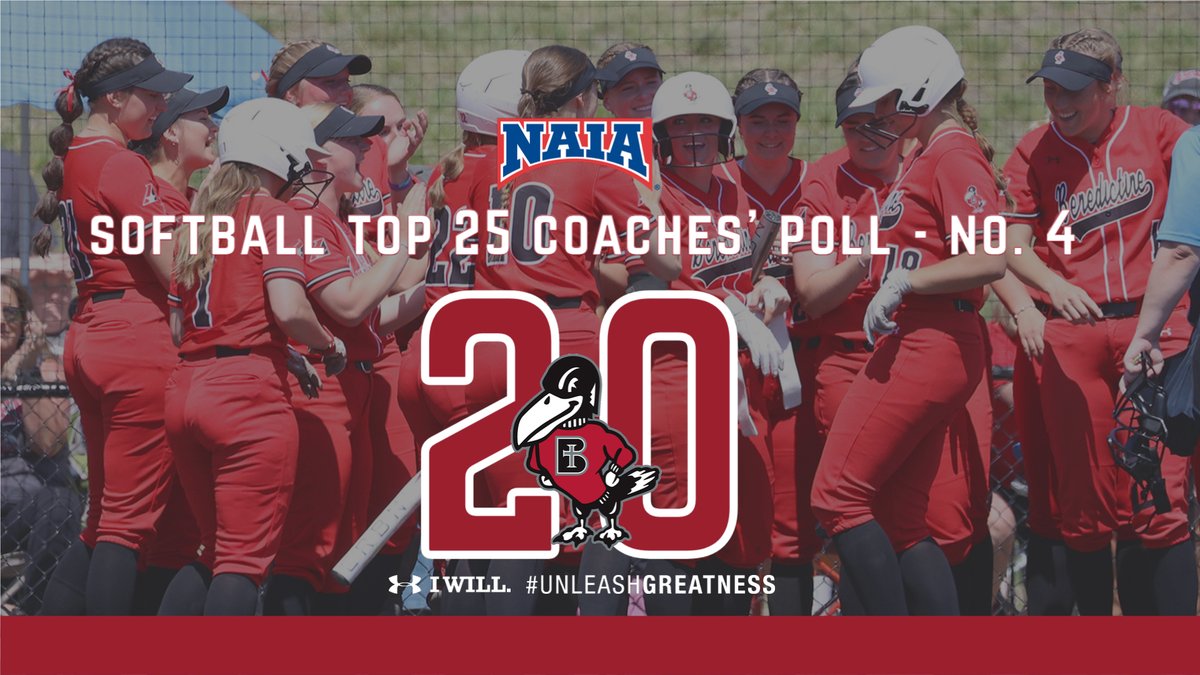 .<a href="/Raven_Softball/">Benedictine Softball</a>  moves up to No. 20 in latest NAIA Top 25 Coaches' Poll ravenathletics.com/x/5ws4o #HeartSFB #UnleashGreatness