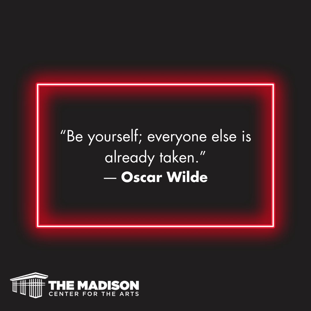 themadisoncfa's tweet photo. Some mid-week inspiration, courtesy of poet and playwright Oscar Wilde! Remember: you’re perfect just the way you are 🌟 https://t.co/5k7Jr0nGDv