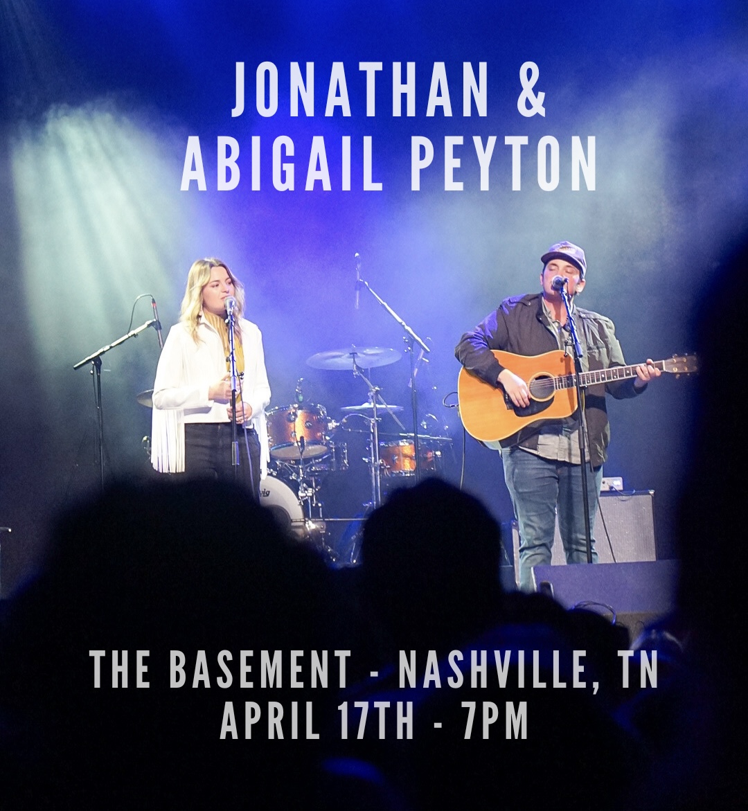 TONIGHT!! Jonathan & Abigail Peyton are in the house with Will Overman at 7PM! Doors at 6:30. Grab tickets at thebasementnashville.com or at the door.