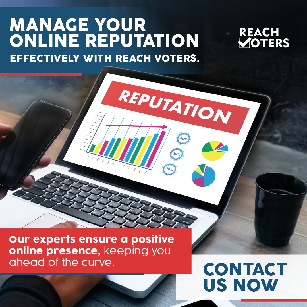 Your online reputation matters. Let Reach Voters manage it for you. Our dedicated team ensures you put your best foot forward in the digital world.

Contact us today to learn more!

#ReputationManagement #DigitalStrategy