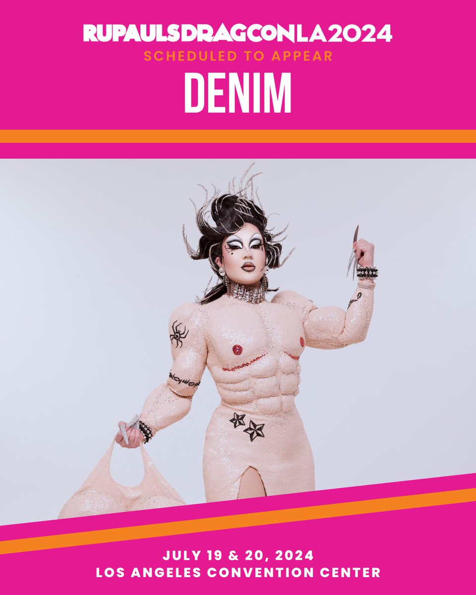 Burn the bodysuits, long live DENIM! 👖 #CanadasDragRace S4 finalist @denimjustdenim is coming to @rupaulsdragcon - the largest gathering of #DragRace queens in the WORLD! 🌴 🎟️ #DragCon LA tickets on sale at rupaulsdragcon.com 🗓️ July 19 & 20 📍 L.A. Convention Center