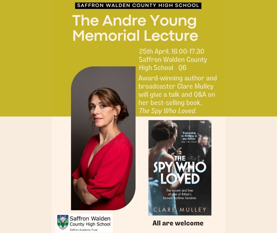 No booking needed! Join us at SWCHS on Thursday April 25th, in Q6 from 4pm to 5.30 in Q6, as award-winning author &amp; broadcaster @ClareMulley talks about her best-selling book #TheSpyWhoLoved - Visit buff.ly/4459O1j to get a taste of the adventure