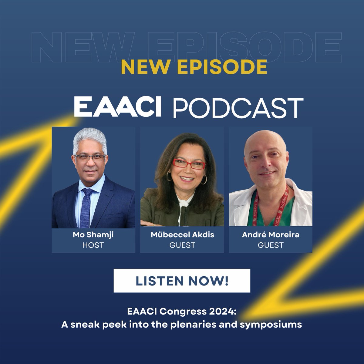 🎙Dive deep into the heart of the EAACI Congress 2024 with the third episode of our official podcast! Get ready for an exclusive sneak peek into the plenaries and symposiums featuring 2 incredible guests.🎧 Don't miss out! Listen now: linktr.ee/eaaci #EAACIPodcast