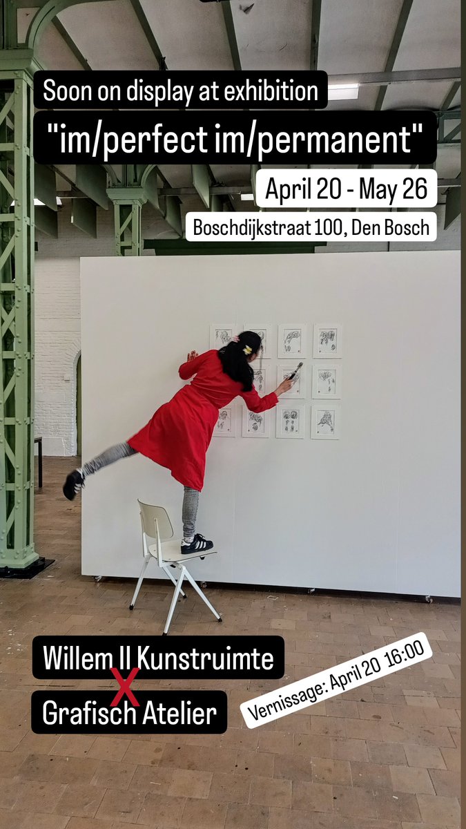 Come see them on display at group exhibition "im/perfect im/permanent" at Willem II Fabriek, Grote Ruimte, Boschdijkstraat 100, Den Bosch, April 20 - May 26. Vernissage Saturday April 20 from 16.00!