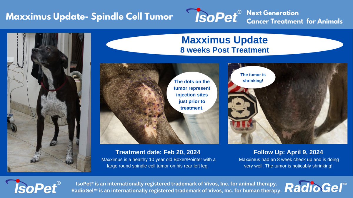 Our marketing efforts are working! Maxximus had a great check in last week and more pets across the country are currently being screened to see if they are candidates for IsoPet®, early detection is the key to surviving cancer - animal or human! $RDGL