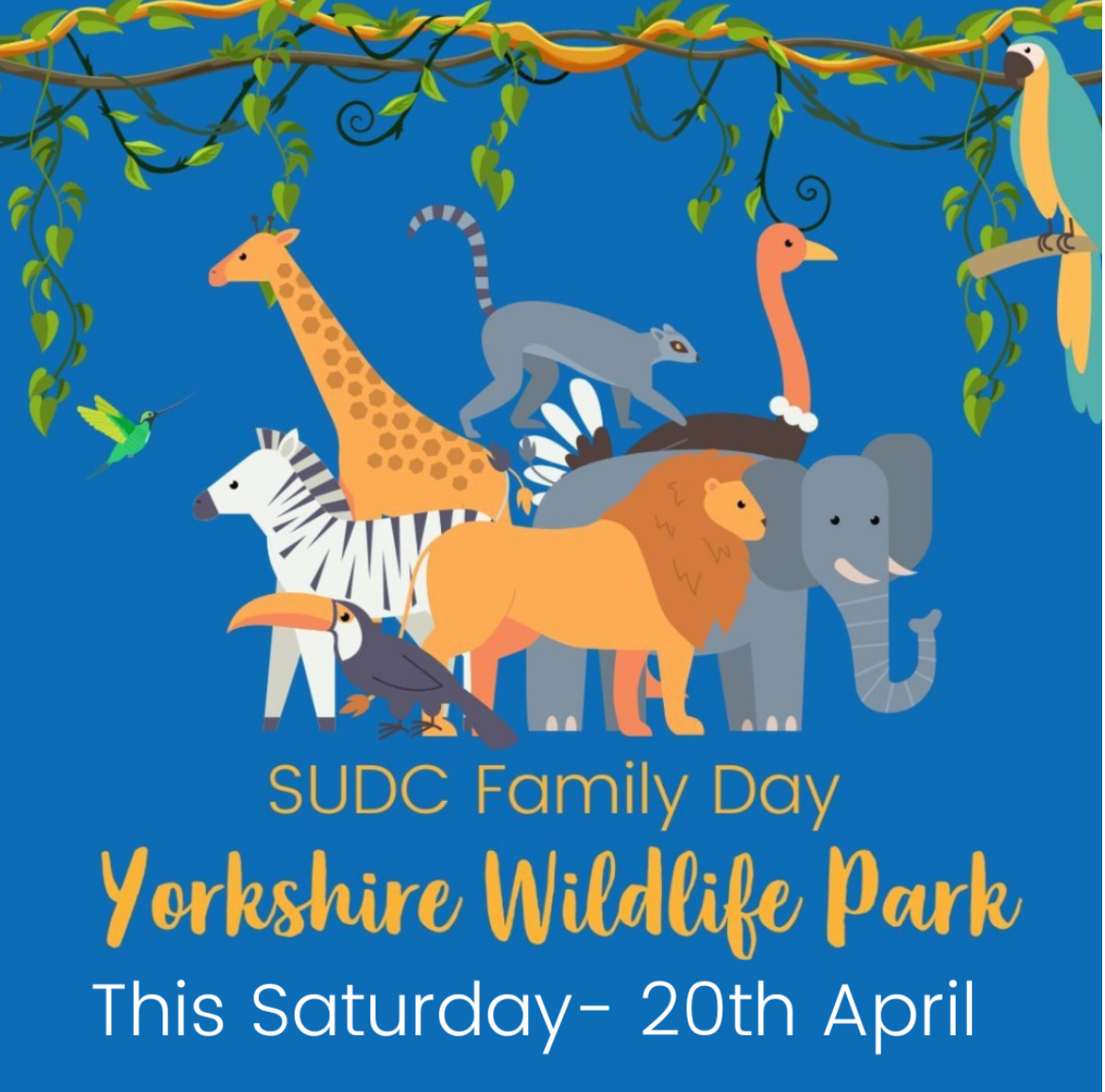 We are really looking forward to seeing those attending the SUDC Family Day at Yorkshire Wildlife Park on Saturday.💙⭐️ Please do email us if you have any last minute questions ahead of the event. events@sudc.org.uk #SUDCSupport #SUDC