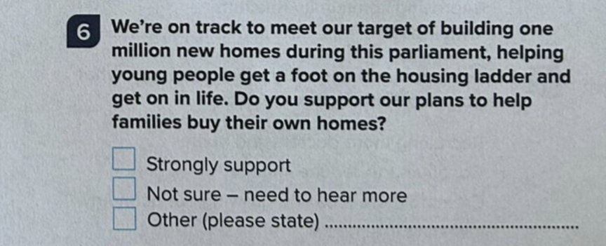 In a crowded field, this is the biggest crime against survey research in the latest Tory leaflets.