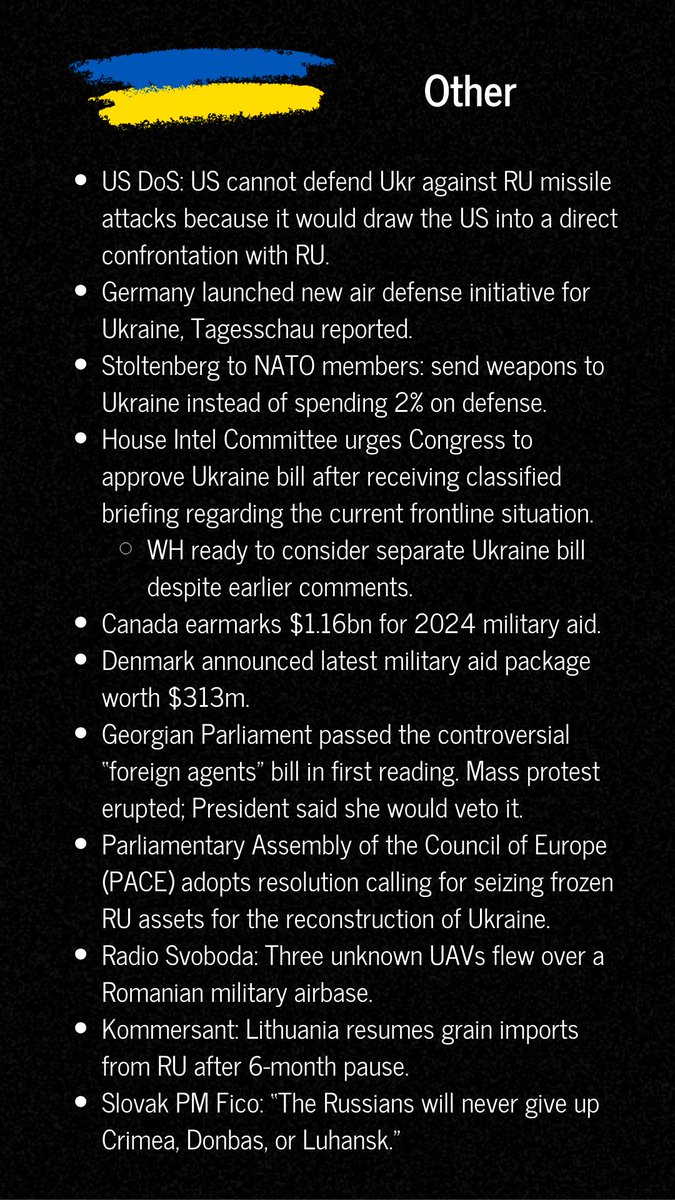 projectmatryosh's tweet photo. ๐งต4/4: Other ๐ก
#Miller #USA #AirDefense #AirDefenceForUkraine #Stoltenberg #NATO #HouseIntel #Intel #Canada #Denmark #ForeignAgentsLaw #PACE #Grain #Fico https://t.co/K2eg0fcIHZ