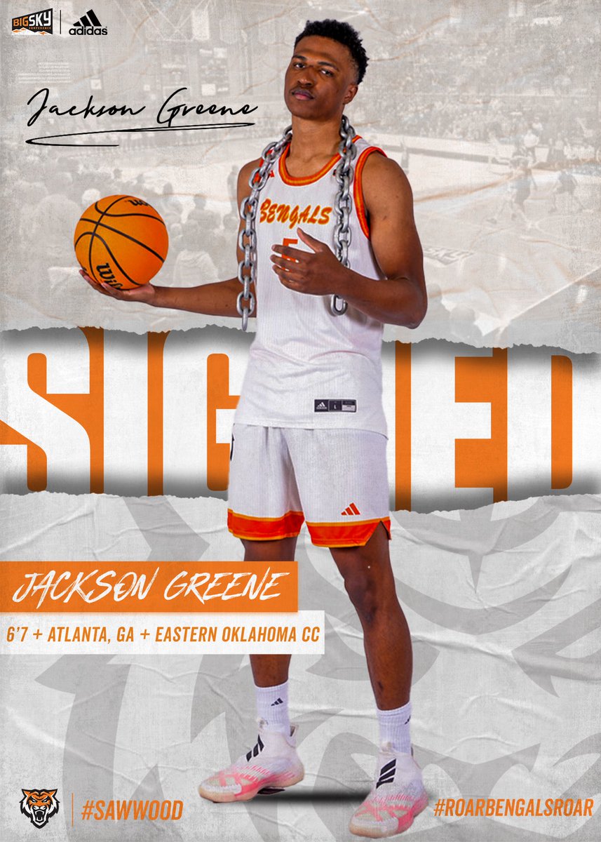 Pocatello let’s welcome 6’7 transfer forward Jackson Greene‼️ Greene was one of the top scorers in all of Junior College last season at Eastern Oklahoma, averaging 19.4 PPG while also putting up 9.3 RPG & 2.3 APG Welcome to the Bengal family Jackson! #SawWood #RoarBengalsRoar