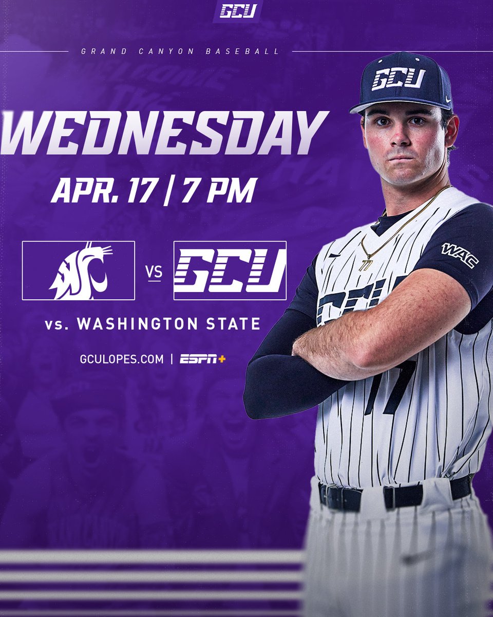 It's GAMEDAY for GCU Baseball as they take on Washington State! Game starts at 7pm. 🤘 #LopesUp Single game tickets 🎟️: gculopes.com/tickets