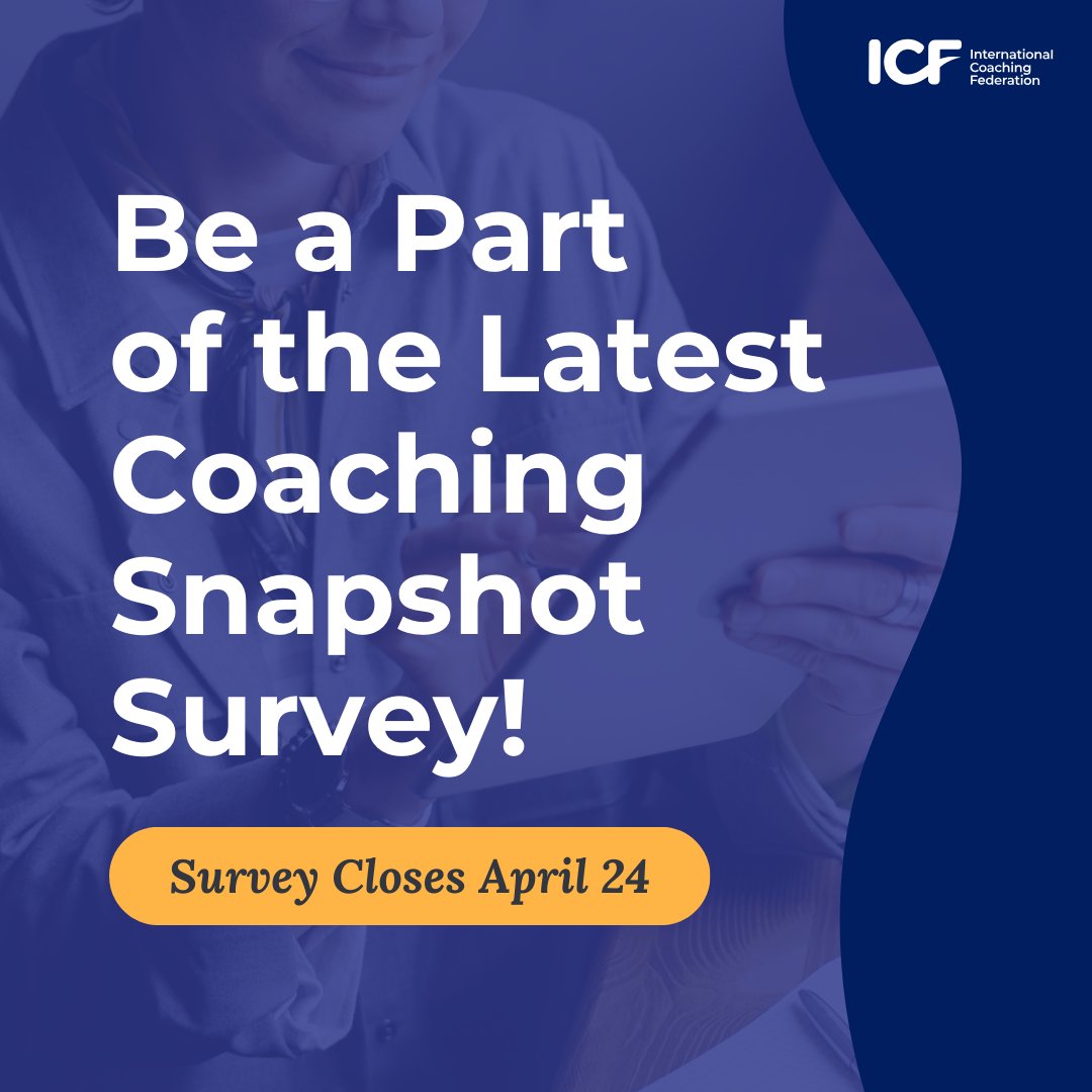 ✍ 1 week left to add your thoughts about the current state of coaching! 15 minutes of your time for the 2024 ICF Coaching Snapshot Survey will help us understand current trends in the coaching profession: bit.ly/2024-coaching-…