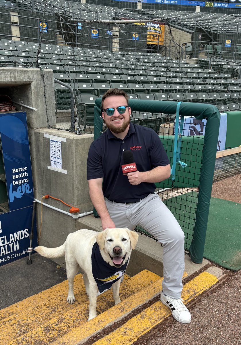 Got some help from a celebrity for tonight’s @Pelicanbaseball game on @WatchMarquee !