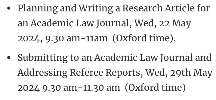 This is a great opportunity for ECRs: 2 online workshops on publishing in a leading generalist law journal with editors of the Oxford Journal of Legal Studies (OJLS) on May 22nd and 29th. Places limited, so sign up soon!