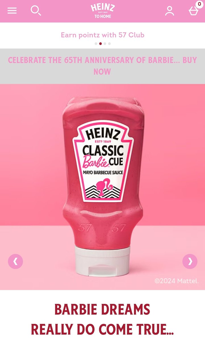 Heinz partners with Mattel on a pink  Barbiecue sauce for Barbie's 65th anniversary #Ecommerce #Barbiecore #BrandPartnerships #PinkSauce #TrendingNews