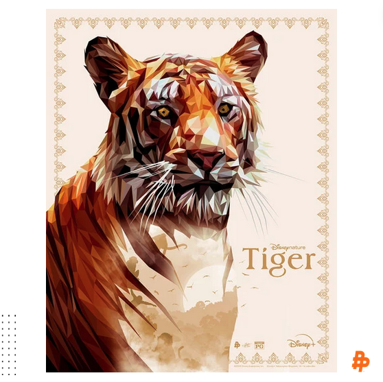 Be sure to tune in to @DisneyPlus on Earth Day, April 22 and check out their upcoming @disneynature documentary, 'Tiger.' This is the second piece from our official collab with the studio highlighting this majestic animal. It was illustrated by Poster Posse artist @s2lart .