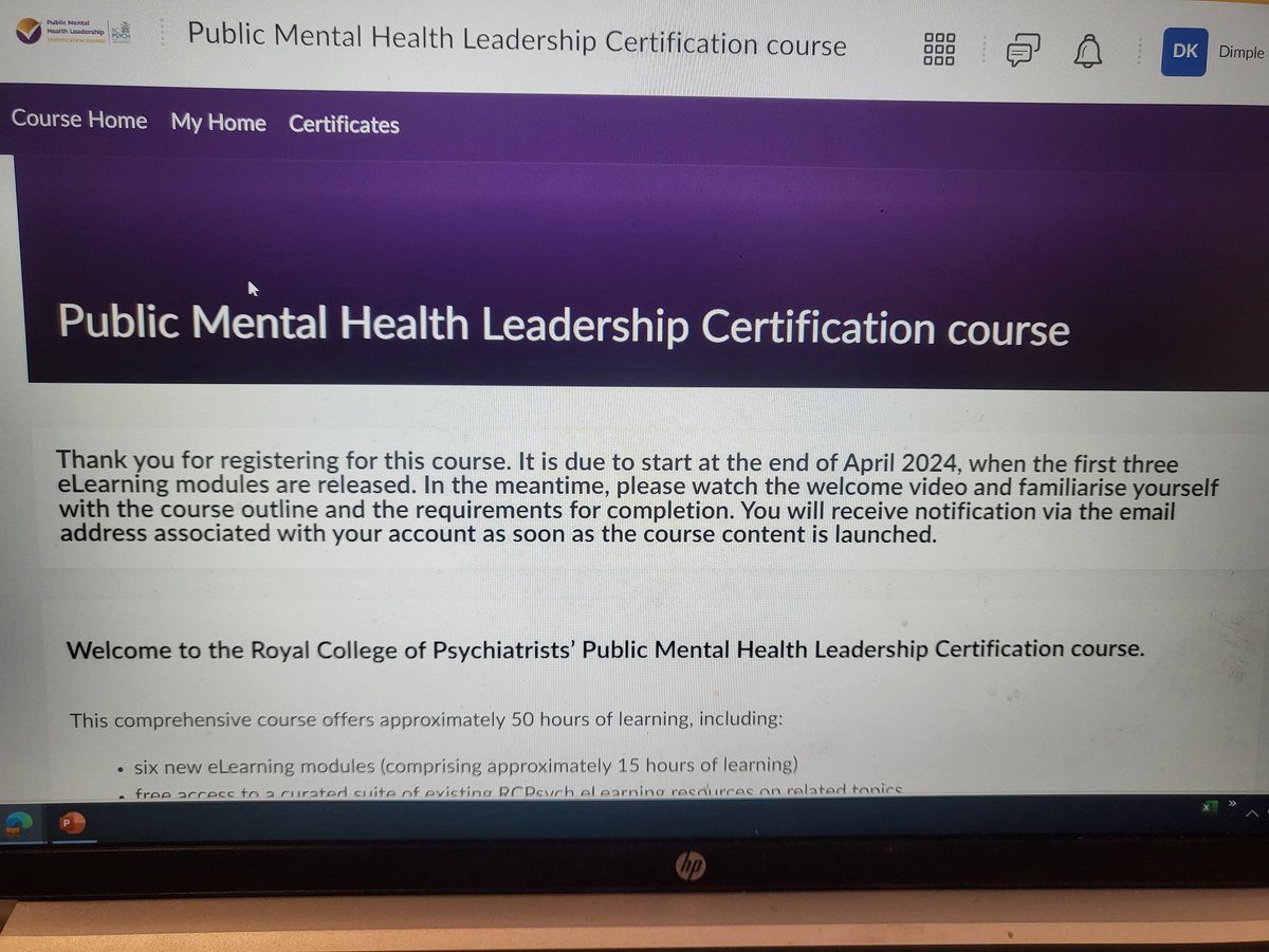 I am SO excited to be registered and start the @rcpsych Public Mental Health Leadership Certificate!!! 🙌 So glad it is also open to pharmacists too 😁 @subodhdave1 #mentalhealth