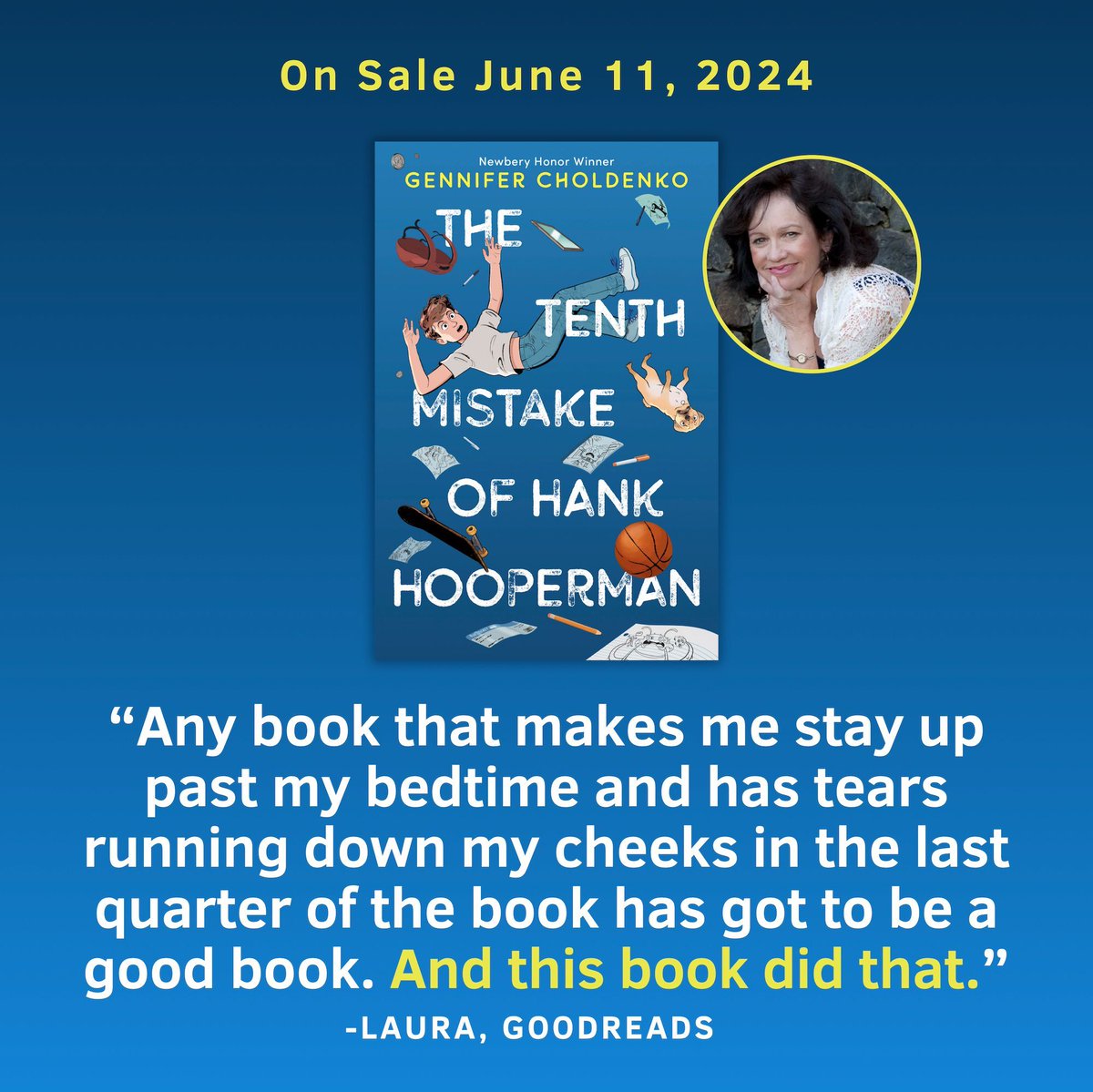 Laura, this is one of my favorite compliments ever. Thank you. 💙 THE TENTH MISTAKE OF HANK HOOPERMAN is out June 11. I'm so excited to hear what you all think. penguinrandomhouse.com/books/551520/t… @KnopfBFYR Now I have to ask: what's the last book that made you stay up past your bedtime?