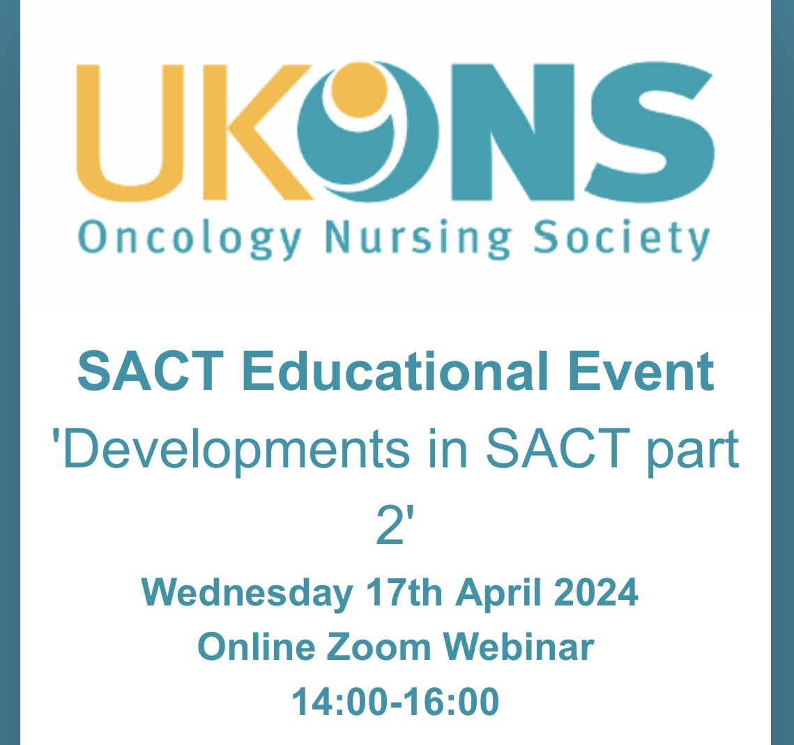 We have no doubt this was an incredible education session today! Let us know your experience and share your learnings with us!  #UKONS_SACT