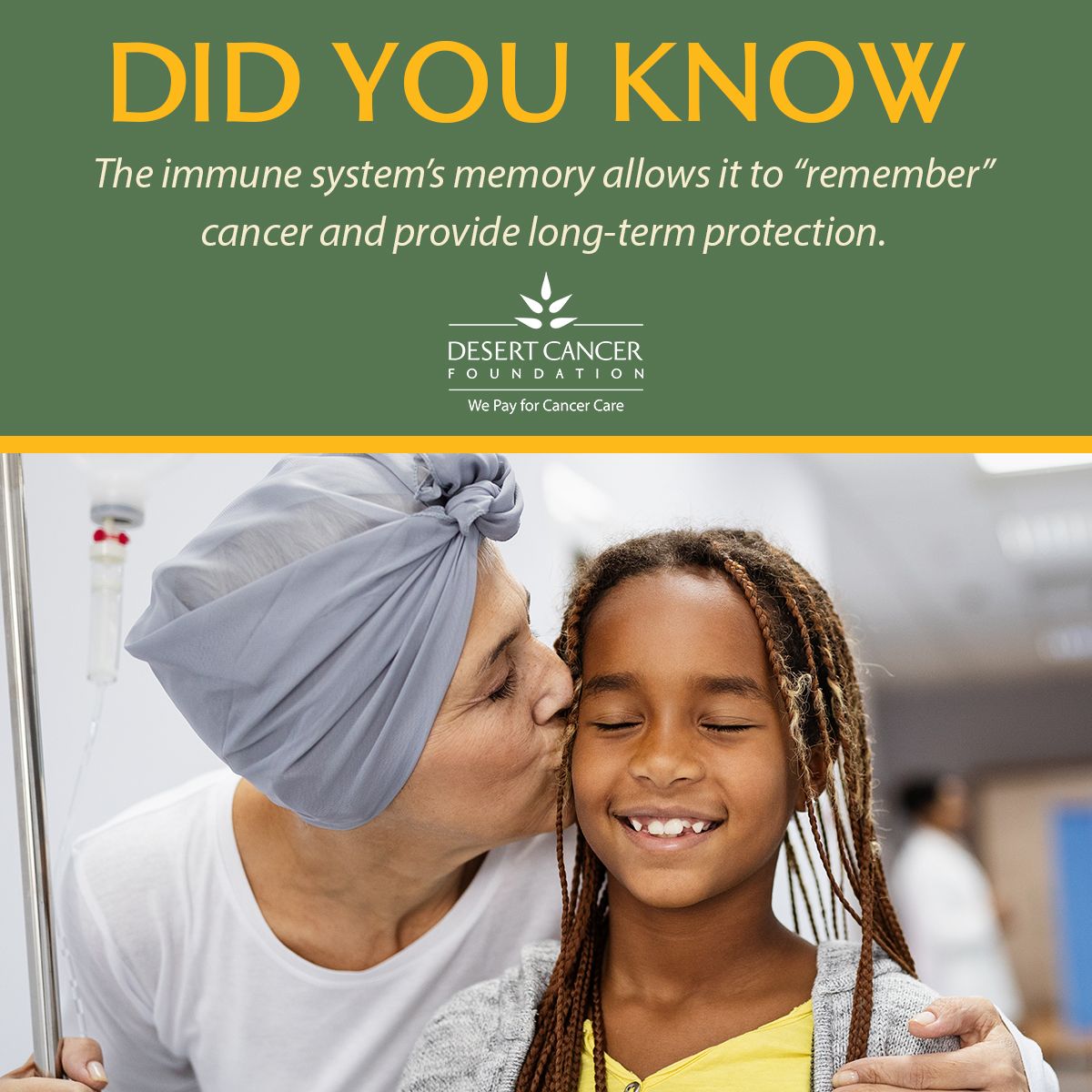 DYK: The immune system’s memory allows it to “remember” cancer and provide long-term protection. 🧠 🤯 bit.ly/2NY07KG #DesertCancerFoundation #CoachellaValley