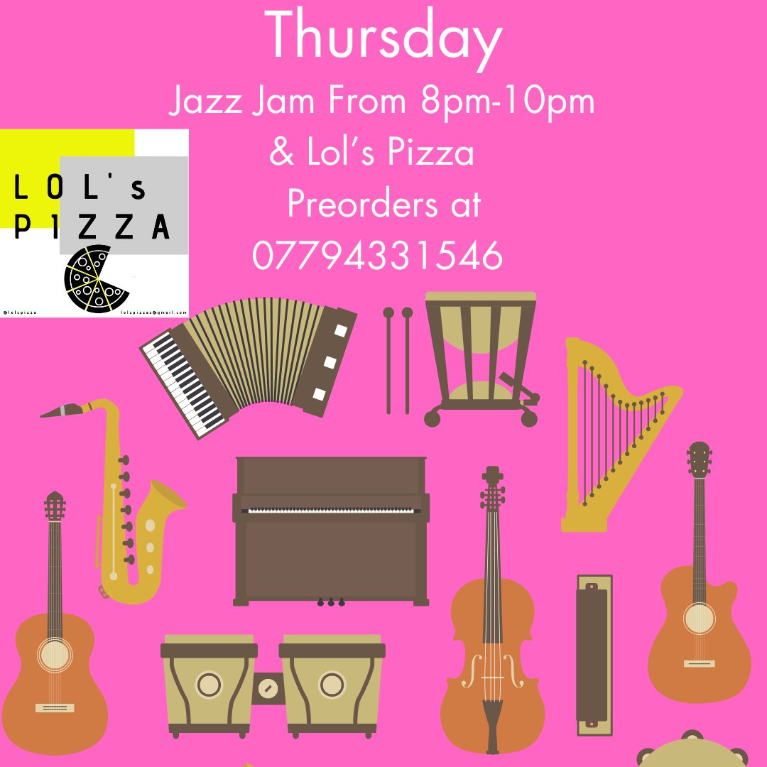 JAZZ JAM 8pm. Local jazz sax artist, Hannah Horton, hosting her usual jam session for amateur jazz players. Come and enjoy free jazz music in a cool, creative space at your Wylde Sky Taproom. 
Please pre-order with Lol's by DM, lolspizzas@gmail.com or 07794331546