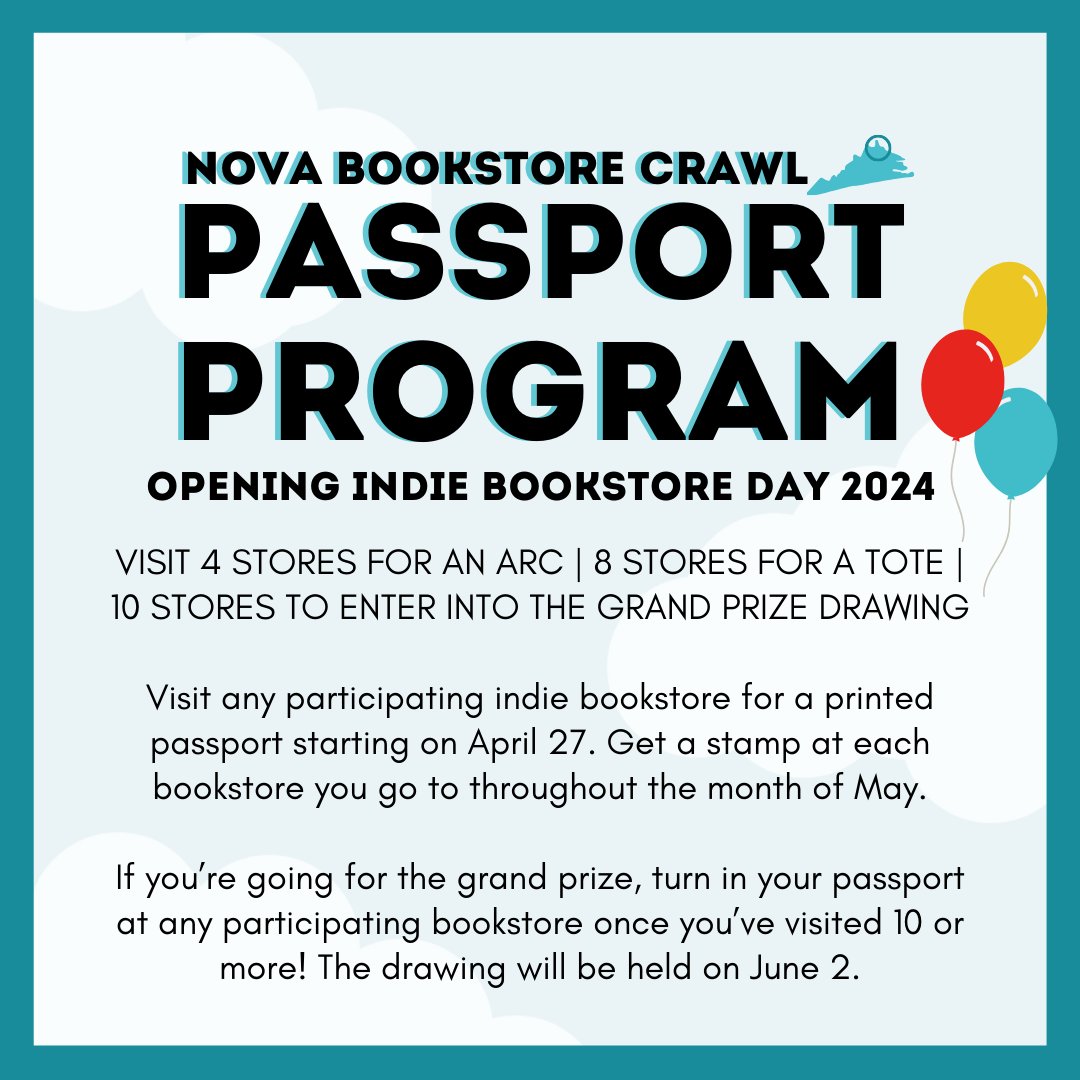 How many bookstores can YOU visit in the month of May? Starting on April 27 (that's Indie Bookstore Day!), the race is on! Grab your passport and support as many bookstores as you can--oh, and there might be some prizes along the way 😉